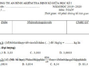 Đề kiểm tra giữa học kì 1 môn Toán lớp 5 – TH An Bình A 2019: Một hình vuông được chia thành 4 hình vuông nhỏ (như hình vẽ).Biết diện tích của hình vuông lớn là 100cm2. Hỏi chu vi của 1 hình vuông nhỏ là bao nhiêu