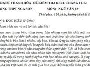 Đề kiểm tra KSCL đầu năm môn Văn lớp 12 – THPT Nga Sơn: Nêu ít nhất hai câu trong đoạn trích  thể hiện giá trị, ý nghĩa của hoa sen?