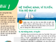 Bài 1: Hệ thống kinh, vĩ tuyến. Toạ độ địa lí trang 102, 103 Địa lí lớp 6 KNTT