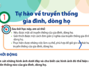 Bài 1: Tự hào về truyền thống gia đình dòng họ trang 5, 6, 7 SGK GDCD lớp 6 CTST