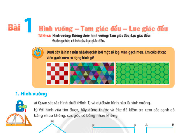 15 Bài tập trắc nghiệm Hình tam giác đều Hình vuông Hình lục giác đều có  đáp án  Kết nối tri thức Toán lớp 6