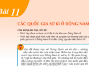 Bài 11: Các quốc gia sơ kì ở Đông Nam Á trang 51, 52, 53 Lịch sử lớp 6 KNTT