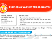 Bài 14: Phép cộng và phép trừ số nguyên trang 62 Toán lớp 6 Kết nối tri thức