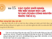 Bài 15: Các cuộc khởi nghĩa tiêu biểu dành độc lập, tự chủ trang 73, 74, .. 81 SGK Lịch sử 6 Cánh diều