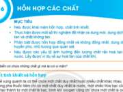 Bài 16: Hỗn hợp các chất trang 56, 57, 58, 59 Khoa học tự nhiên lớp 6 KNTT