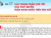 Bài 17: Các thành phần chủ yếu của thủy quyển. Tuần hoàn nước trên Trái Đất trang 164, 165 Địa lí lớp 6 Cánh Diều