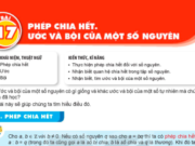 Bài 17: Phép chia hết. Ước và bội của một số nguyên trang 73, 74 SGK Toán lớp 6 sách KNTT