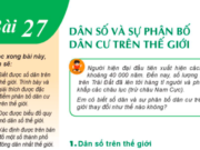 Bài 27: Dân số và sự phân bố dân cư trên thế giới trang 180, 181, 182, 183 Địa lí 6 KNTT