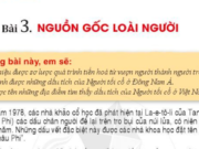 Bài 3: Nguồn gốc loài người trang 13, 14, 15, 16 SGK Lịch sử lớp 6 Cánh diều