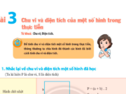 Bài 3: Chu vi và diện tích của một số hình trong thực tiễn trang 88, 89, 90, 91 SGK Toán lớp 6 CTST