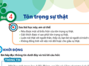 Bài 4: Tôn trọng sự thật trang 16, 17, 18, 19 SGK GDCD lớp 6 CTST