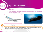 Bài 45: Lực cản của nước trang 160, 161 Khoa học lớp 6 KNTT