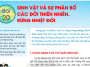 Bài 20: Sinh vật và sự phân bố các đới thiên nhiên. Rừng nhiệt đới trang 182 Địa lí lớp 6 CTST