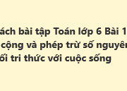 Giải SBT Toán 6 Bài 14: Phép cộng và phép trừ số nguyên – Kết nối tri thức