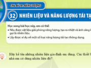 Giải Bài 32: Nhiên liệu và năng lượng tái tạo trang 162, 163 Khoa học tự nhiên 6 Cánh Diều