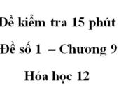 Đề kiểm tra 15 phút môn Hóa học lớp 12 Chương 9: Dạng năng lượng nào sau đây không sinh ra do phản ứng hóa học?