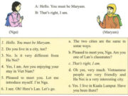 Speak – Unit 1 trang 8 Sách môn Anh lớp 9: Take turns to be one of Maryam’s friends.