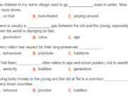 Looking back Unit 4 Trang 48 SGK môn Anh lớp 9 thí điểm: Write true sentences about the practice of following things in the past, using used to and didn’t use to.