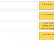 Looking back Unit 7 trang 16-17 Sách tiếng Anh 9 thí điểm:  Write a verb for a cooking method under each picture.