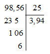 Bài 1, 2, 3, 4 trang 88 Vở bài tập Toán lớp 5 tập 1: Phép chia này có thương là 1,291, số dư là 0, 013?