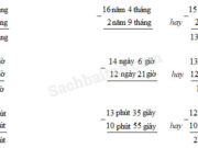 Bài 1, 2, 3 trang 51 VBT Toán 5 tập 2: Một máy cắt cỏ ở hai khu vườn mất 5 giờ 15 phút. Riêng cắt ở khu vườn thứ nhất mất 2 giờ 45 phút. Hỏi máy cắt cỏ ở khu vườn thứ hai mất bao nhiêu thời gian