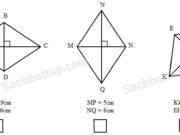 Bài 1, 2, 3 trang 57 VBT Toán 4 tập 2: Một mảnh bìa hình thoi có độ dài đường chéo là 10cm và 24cm. Tính diện tích mảnh bìa đó