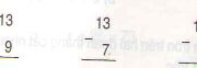 Bài 1, 2, 3, 4 trang 57 Sách Toán 2: Bài 13 trừ đi một số: 13 – 5