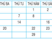 Bài 1, 2 trang 80 Toán 2: Bài thực hành xem lịch