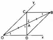 Bài 103, 104, 105 trang 93 SBT Toán 8 tập 1: dựng đường thẳng đi qua A, cắt Ox, Oy ở D, C sao cho A là trung điểm của CD