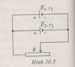 Bài 10.8, 10.9, 10.10 trang 28 SBT môn Lý lớp 11: Biến trở phải có trị số R0 là bao nhiêu để không có dòng điện chạy qua nguồn E2?