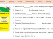 A Closer Look 1 – Unit 8 – Anh lớp 7 thí điểm: Complete the table with the -ed and -in forms of the adjectives.