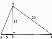 Bài 82, 83, 84, 85 trang 149 SBT Toán lớp 7 tập 1: Tính chu vi tam giác ABC biết AC = 20cm, AH = 12cm, BH = 5cm