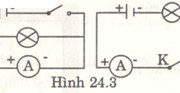 Bài 24.8, 24.9, 24.10, 24.11, 24.12, 24.12 trang 57, 58 SBT môn Lý 7: Ampe kế mắc trong sơ đồ nào có chỉ số khác 0?