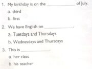 Lesson 3 Unit 3 trang 22 Anh lớp 4 Mới tập 1: Listen and circle. Then write and say aloud.