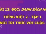 Bài 12: Soạn bài Danh sách học sinh Tiếng Việt 2 Kết nối tri thức