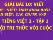 Nghe – viết: Thời khóa biểu Tiếng Việt 2 trang 45 Kết nối tri thức