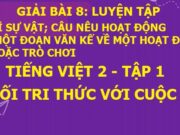 Trả lời Luyện tập nói tên các dụng cụ thể thao trang 36 SGK Tiếng Việt 2