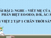 Nghe – viết Mẹ của Oanh Tiếng Việt lớp 2 tập 1