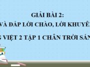 Nói và đáp lời chào, lời khuyên bảo Tiếng Việt lớp 2 trang 120 Chân trời sáng tạo