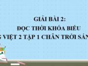 Soạn bài Thời khoá biểu Tiếng Việt lớp 2 Chân trời sáng tạo