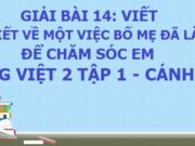 Bài viết 2: Viết về một việc bố mẹ đã làm để chăm sóc em