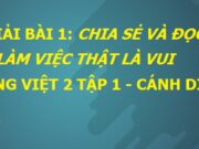 Soạn bài Làm việc thật là vui trang 5 Tiếng Việt lớp 2 Cánh diều