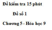 Đề kiểm tra 15 phút Chương 5 – Hóa học 9: Khi nung sôi dung dịch rượu etylic thì độ rượu thay đổi ra sao?